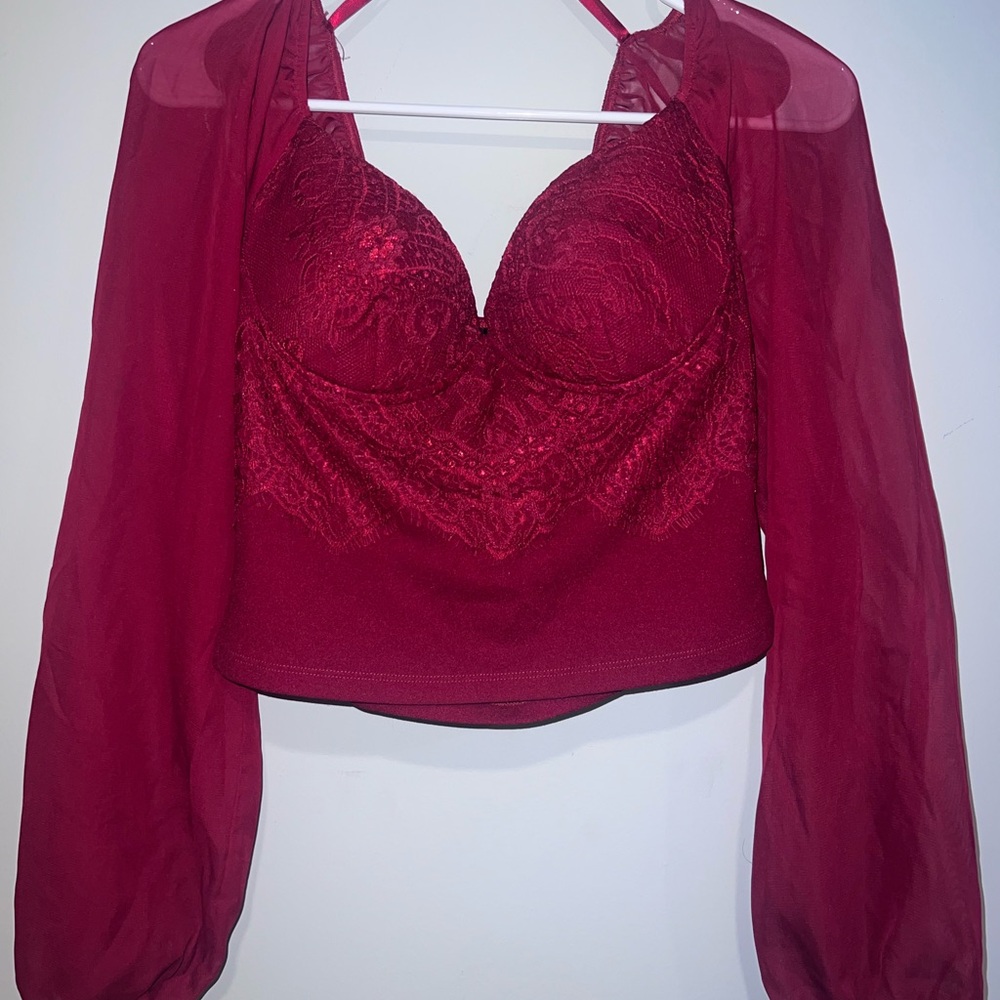 Windsor Burgundy Lace Top